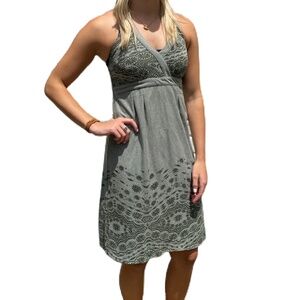 Athleta Balsa Burnout Halter dress green Small